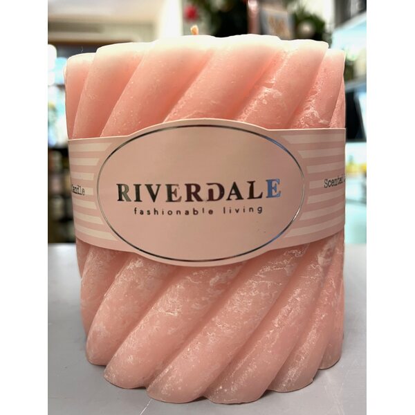 Riverdale Vaaleanpunainen kierrekynttilä, 10*10 cm
